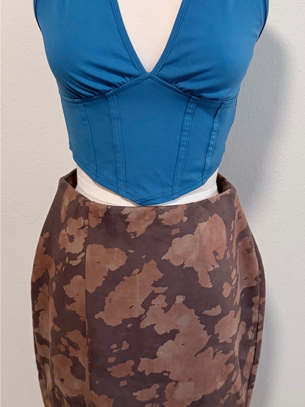 Mauby Teal Shoulder Tie Top